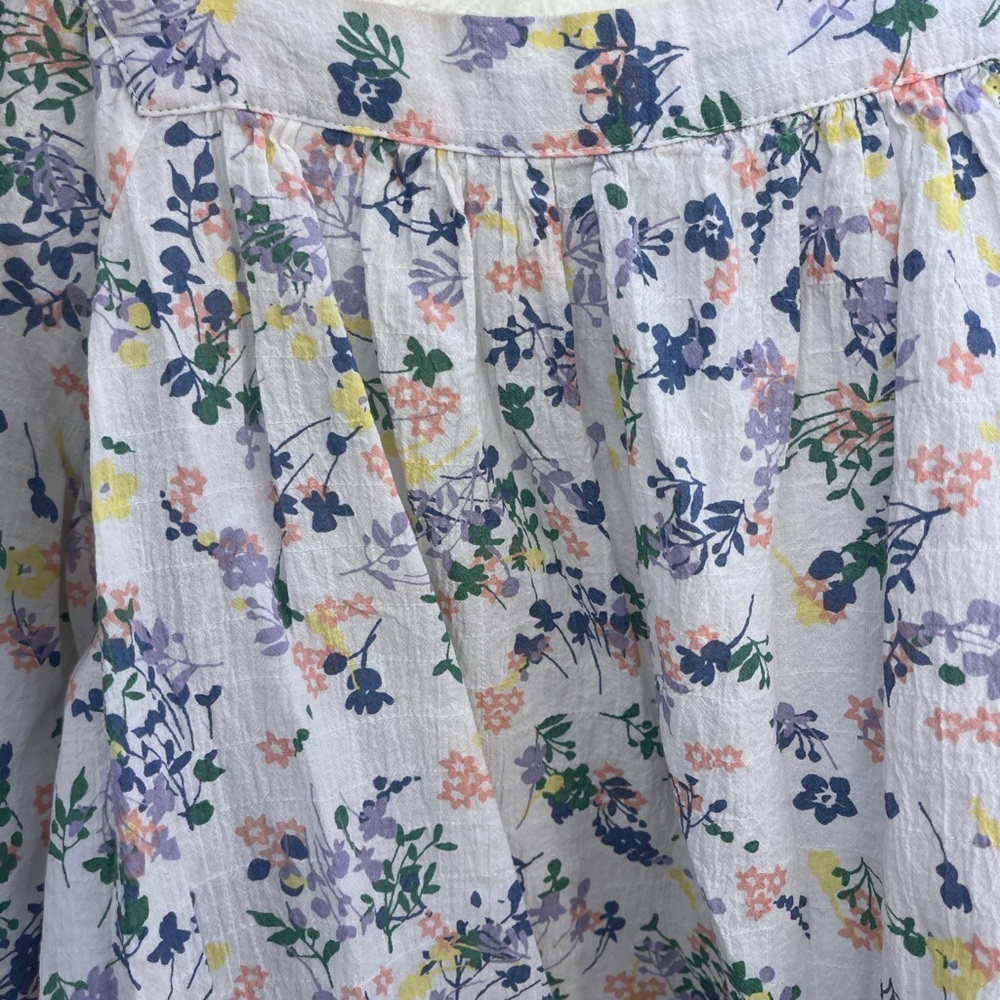 Chaps White Floral Off-Shoulder Puff Sleeve Blouse - Picture 4 of 7